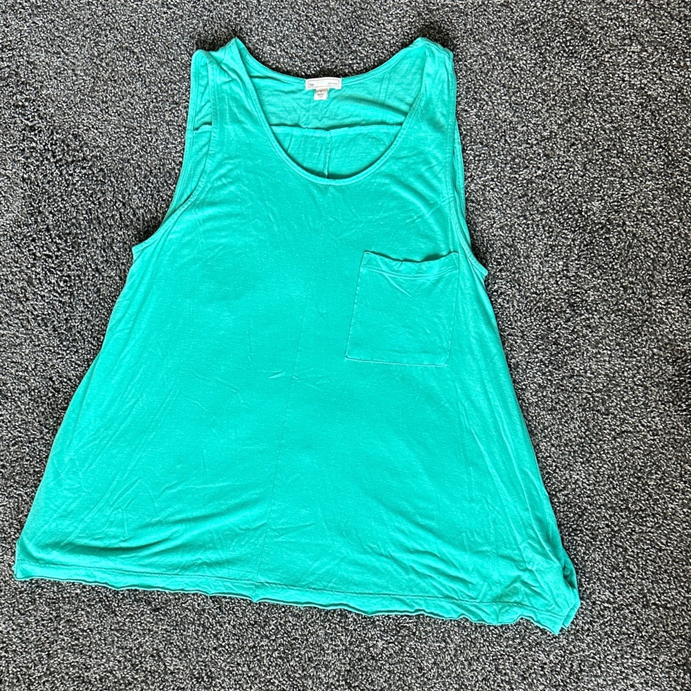 GAP Bright Teal Scoop Neck Tank with Pocket